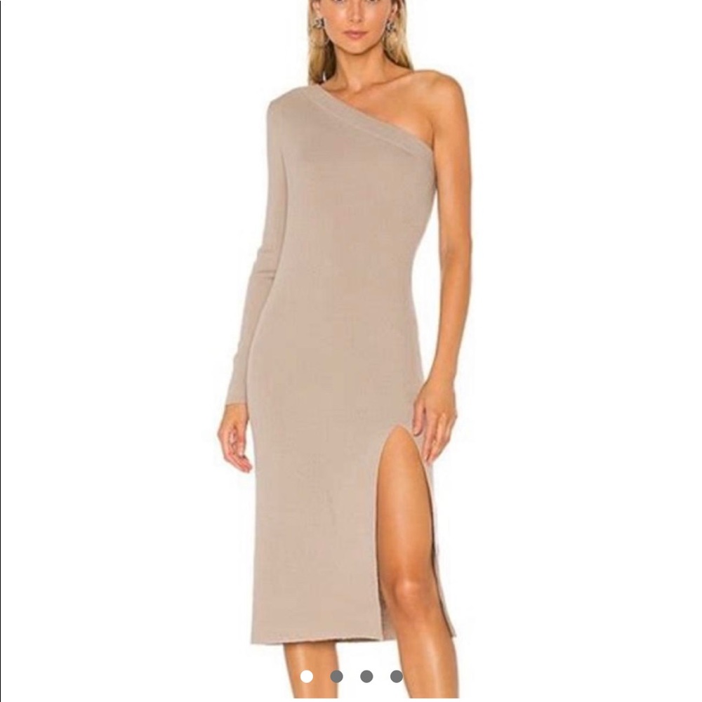 L’Academie sweater off the shoulder dress